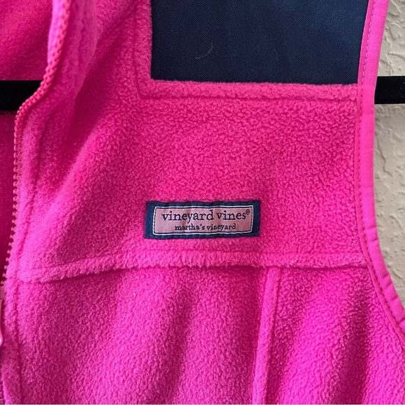 VINEYARD VINES FLEECE ZIP UP VEST PINK NAVY BLUE - Picture 8 of 12